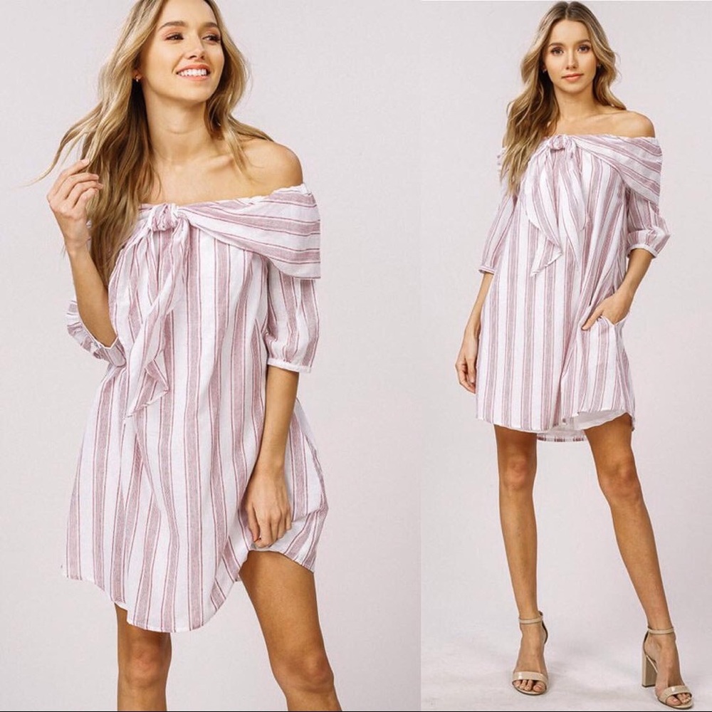 Off the shoulder mini dress